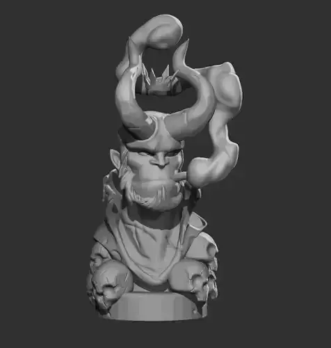 Hellboy bust of demon with horns