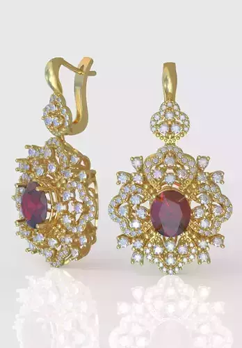 Earring 3D model 3D printable model 0213-9