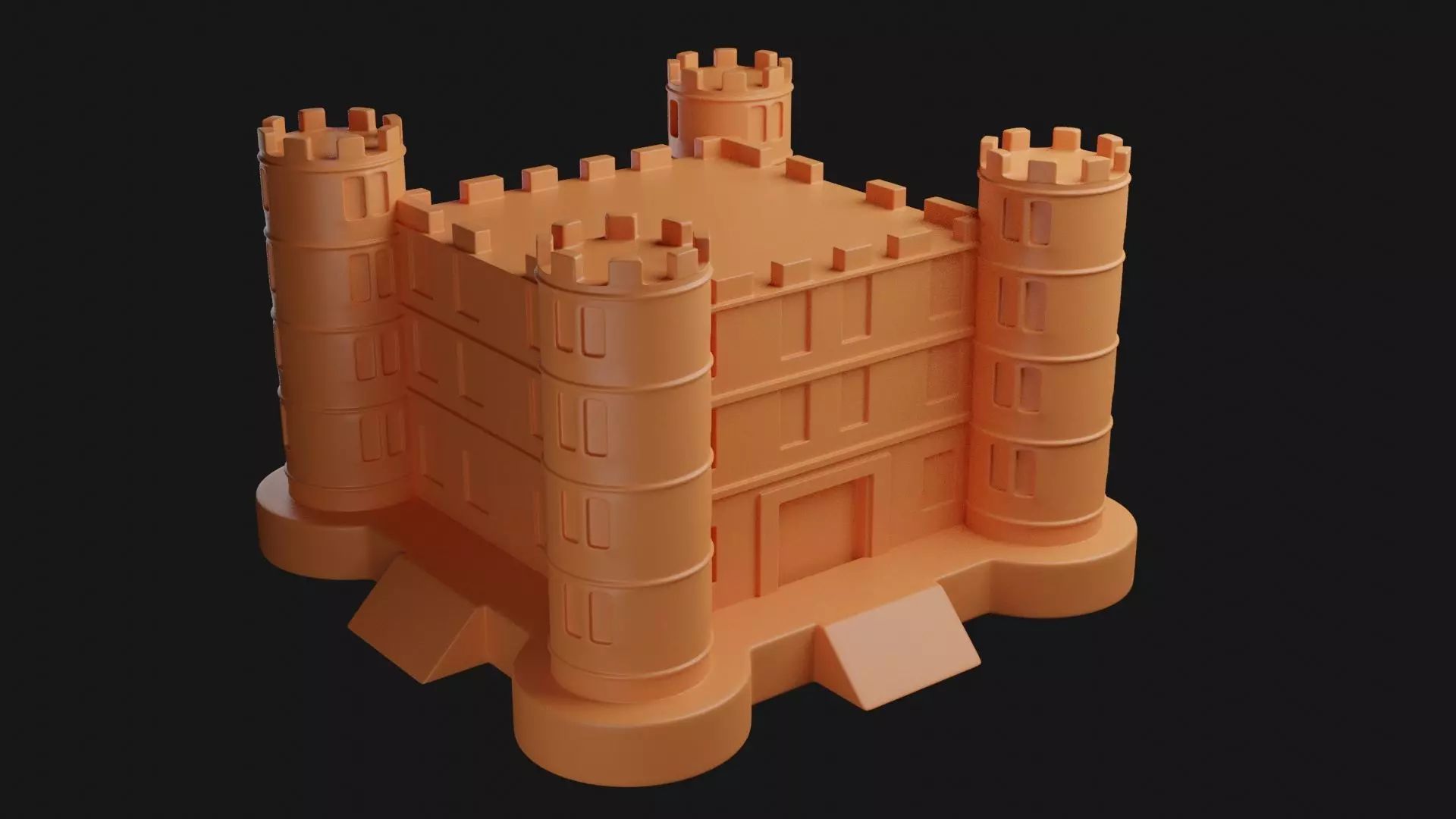 Castle 3D Model orange 3D print model