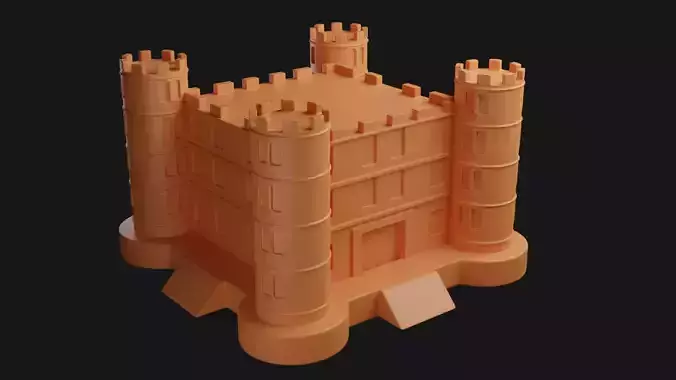 Castle 3D Model orange