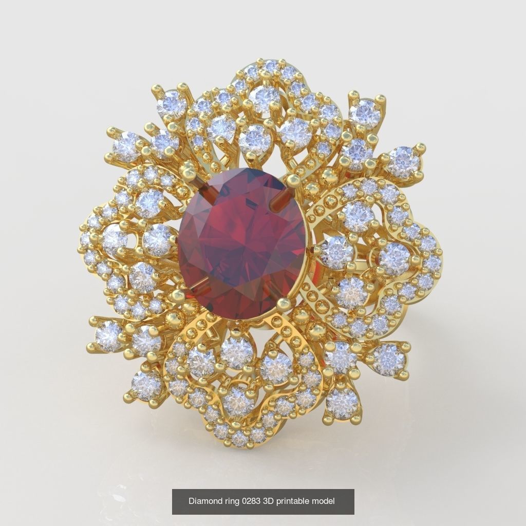 Ring Bracelet Earring and Pendant Set 3D printable model 0043 3D Model Collection_8