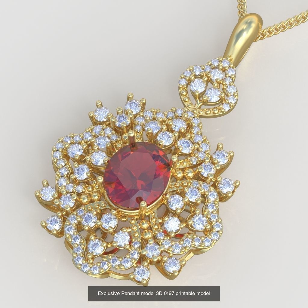 Ring Bracelet Earring and Pendant Set 3D printable model 0043 3D Model Collection_6