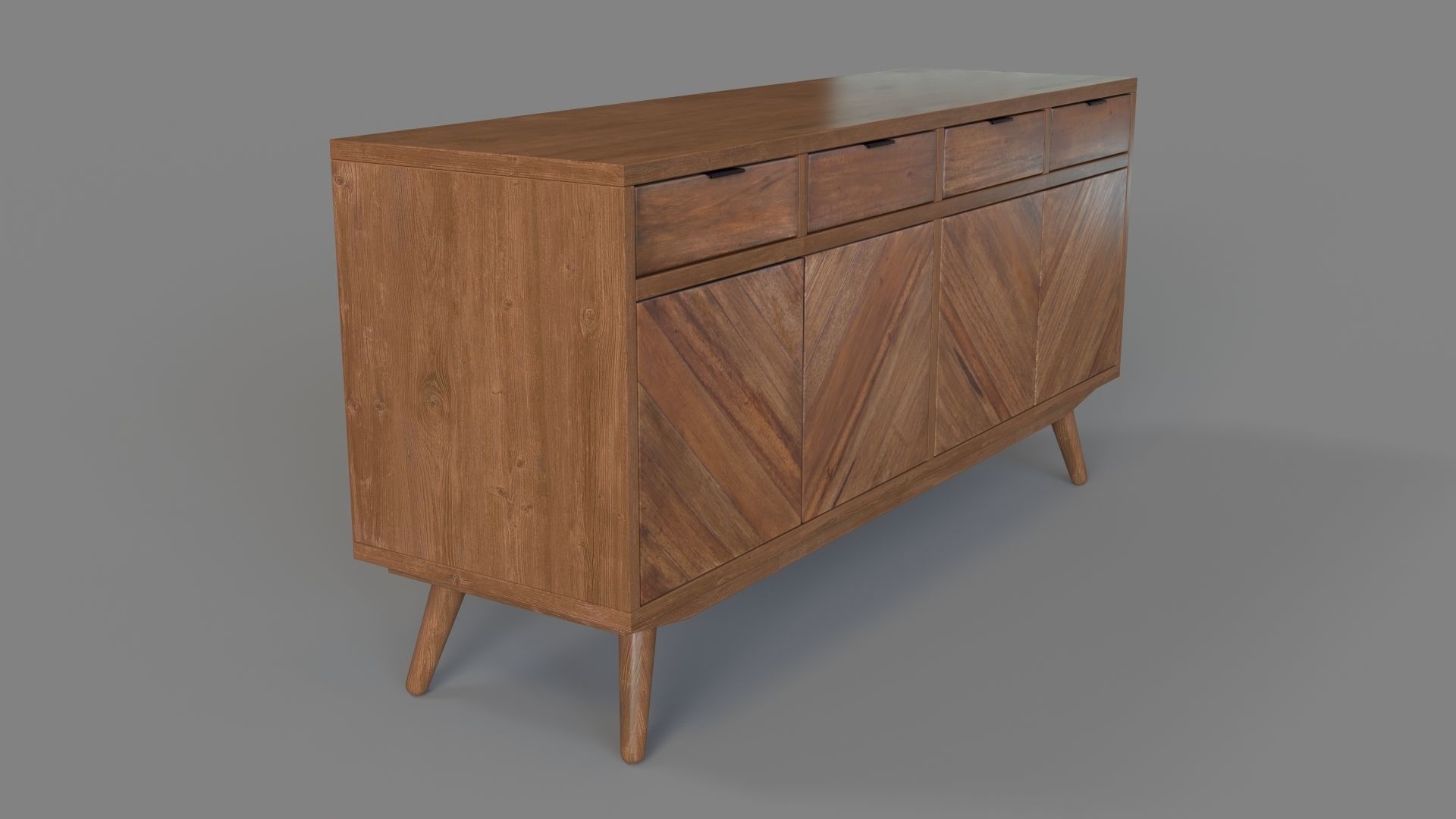 Wade Buffet Brown 3D model_2