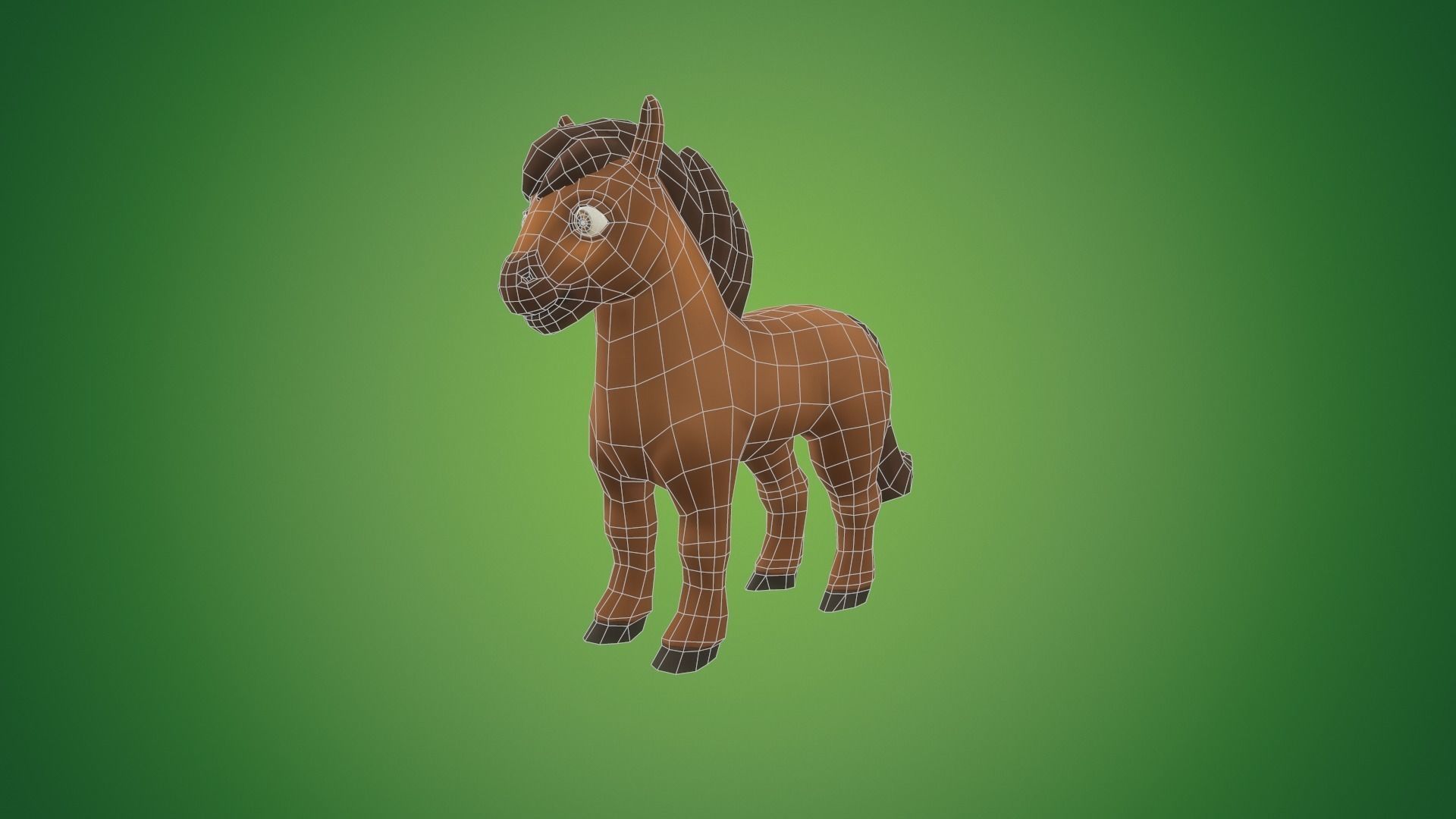 Horse Low-poly 3D model Free Free low-poly 3D model_3