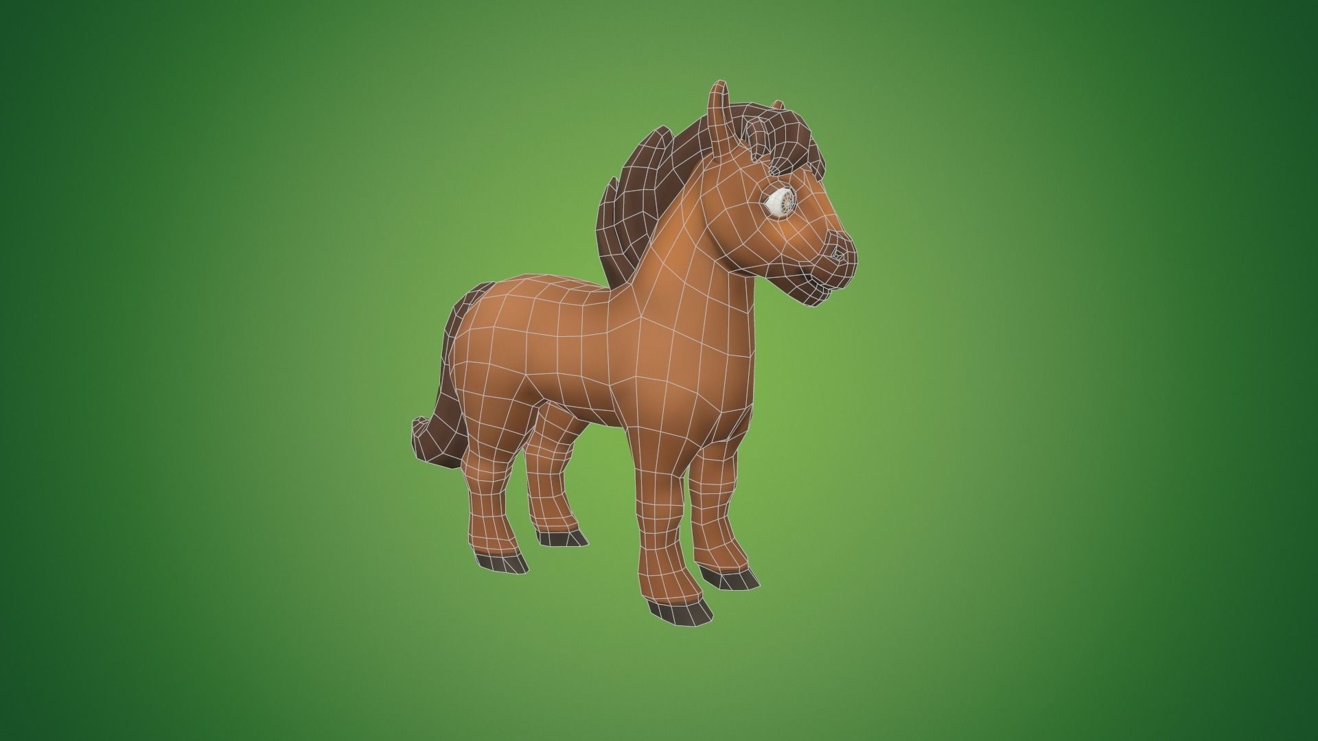 Horse Low-poly 3D model Free Free low-poly 3D model_4