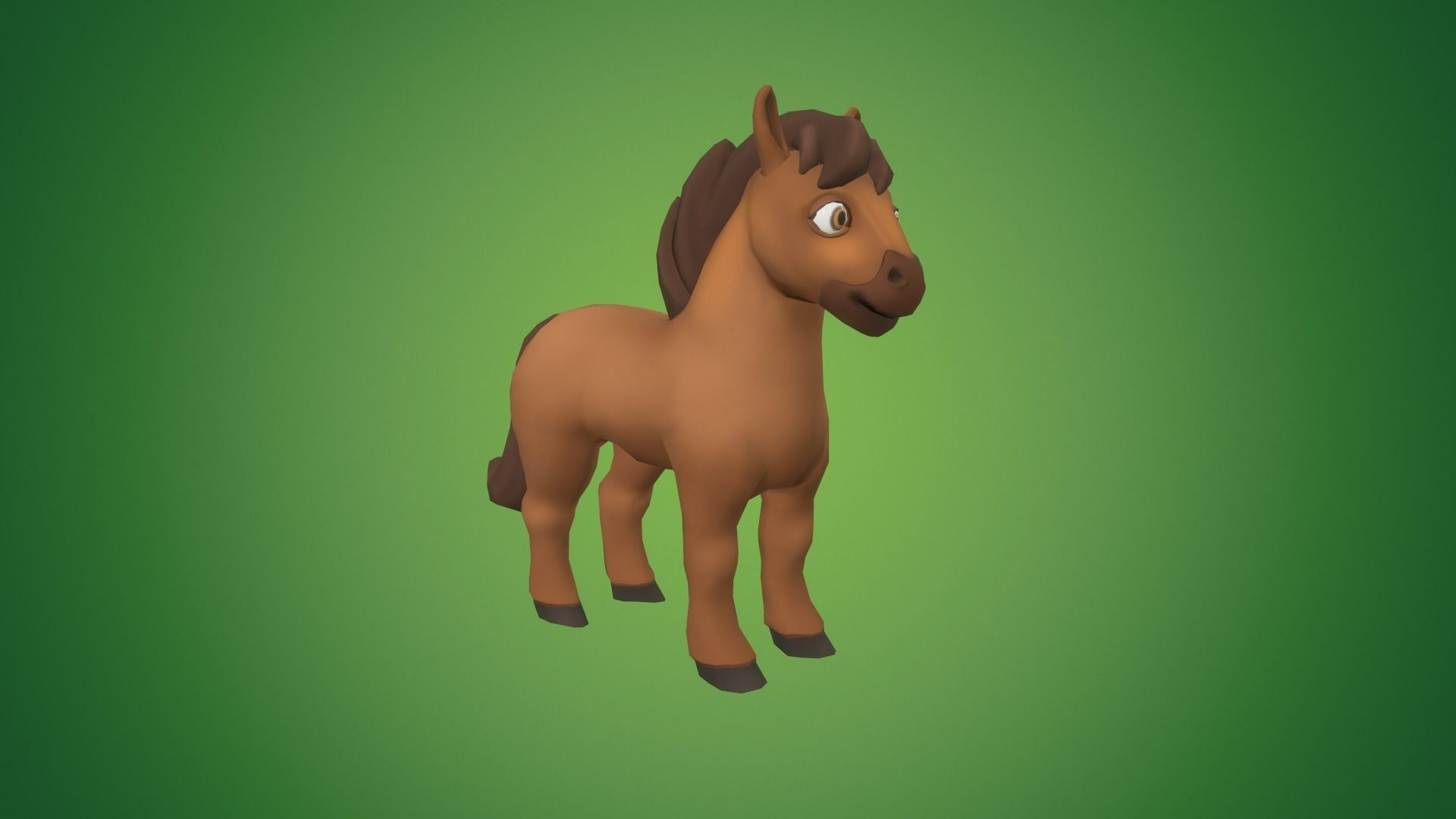 Horse Low-poly 3D model Free Free low-poly 3D model_1