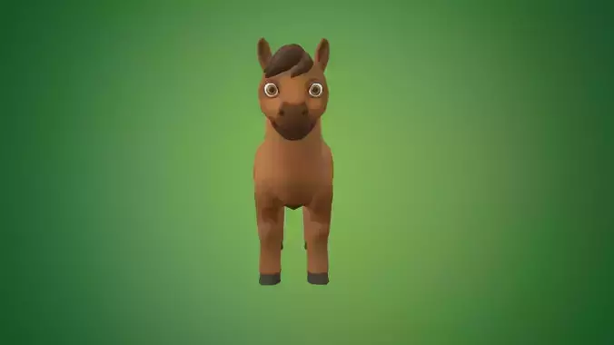 Horse Low-poly 3D model Free Free low-poly 3D model