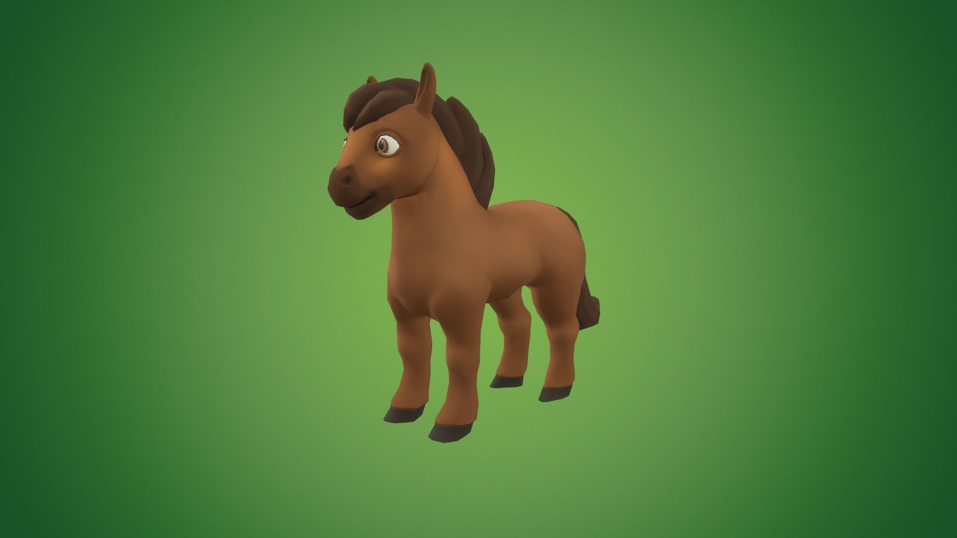 Horse Low-poly 3D model Free Free low-poly 3D model_2
