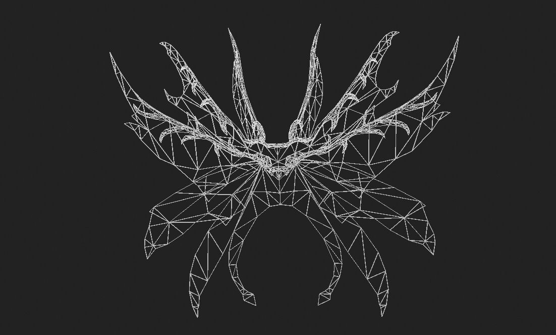 Futuristic Wing Low-poly 3D model_2