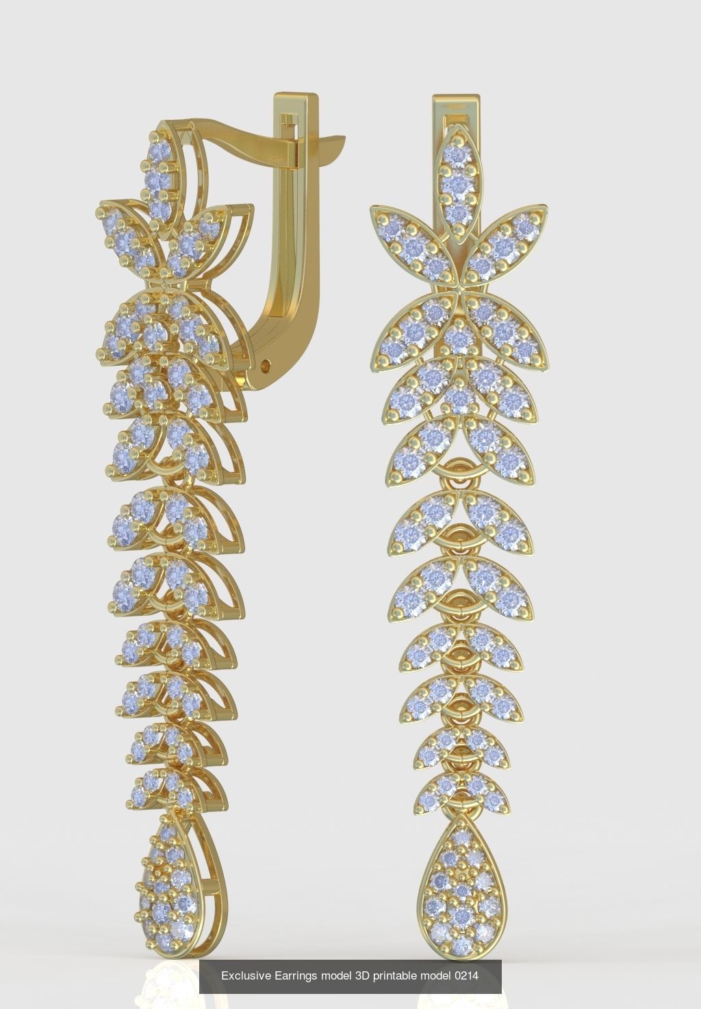 Ring Bracelet Earring and Pendant Set 3D printable model 0044 3D Model Collection_7