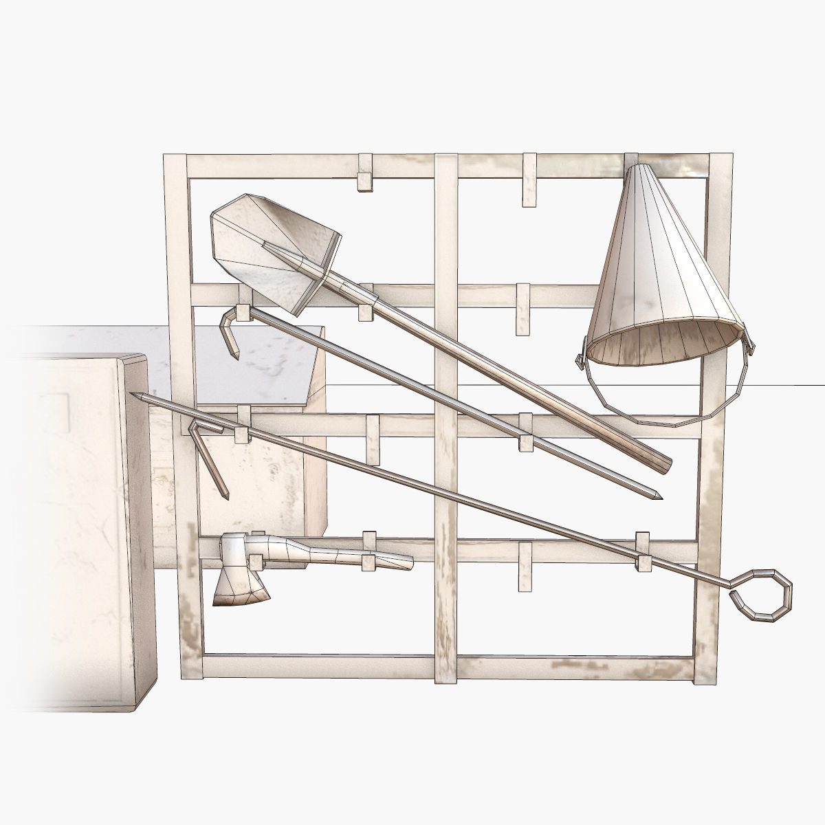 Fire Equipment Pack Low-poly 3D model_9