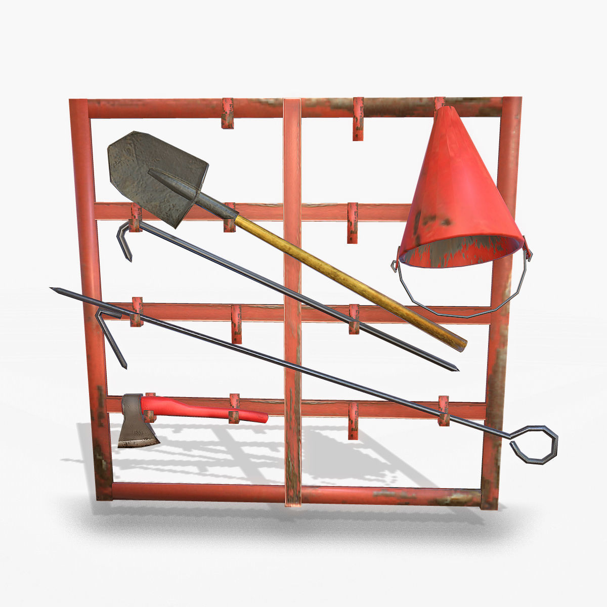 Fire Equipment Pack Low-poly 3D model_2