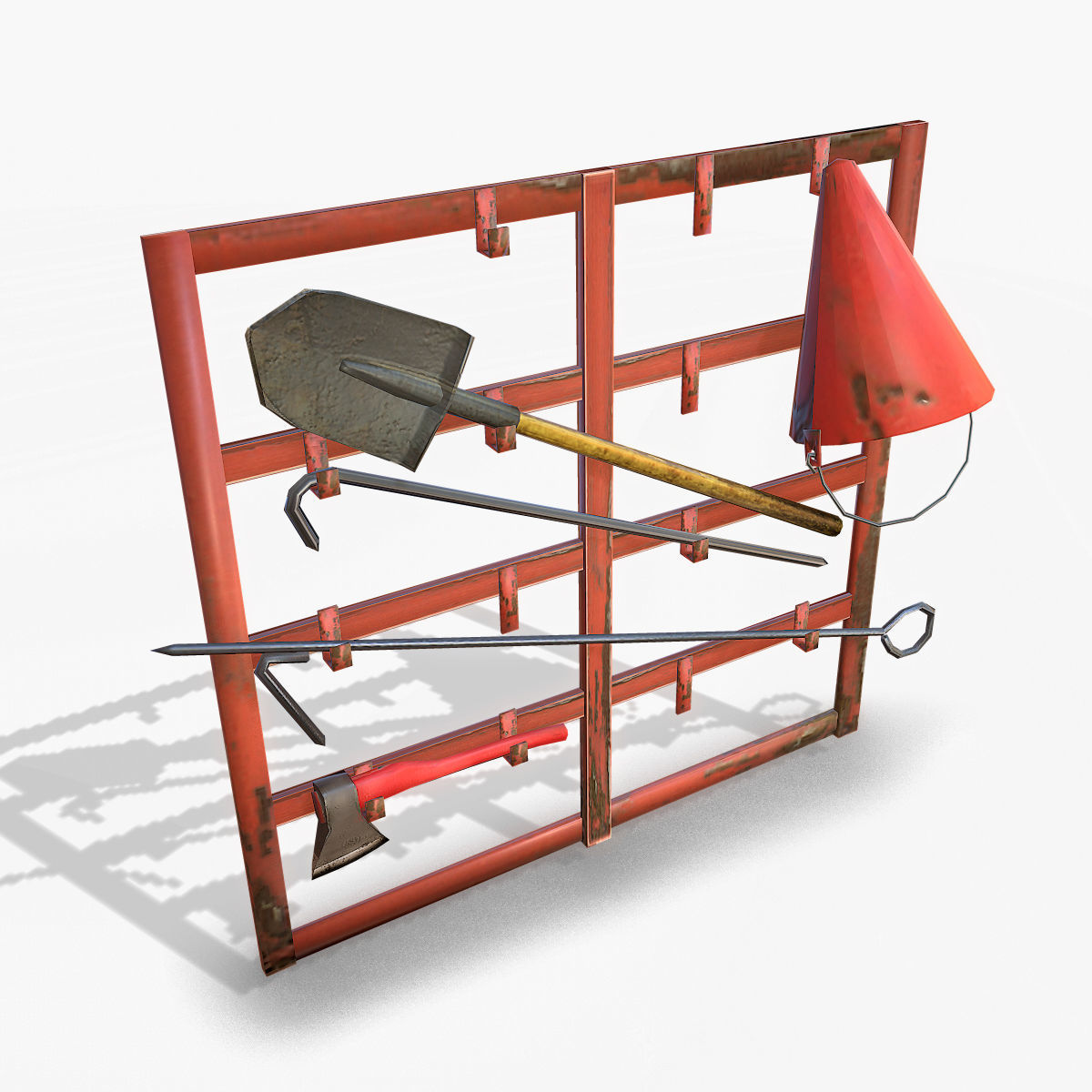 Fire Equipment Pack Low-poly 3D model_1
