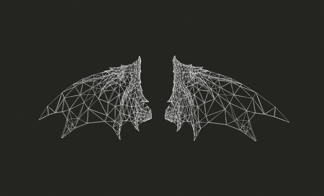 Futuristic Wing Low-poly 3D model_14