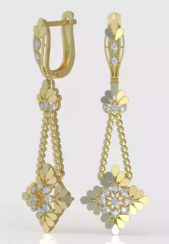 Earring 3D model 3D printable model 0216-7