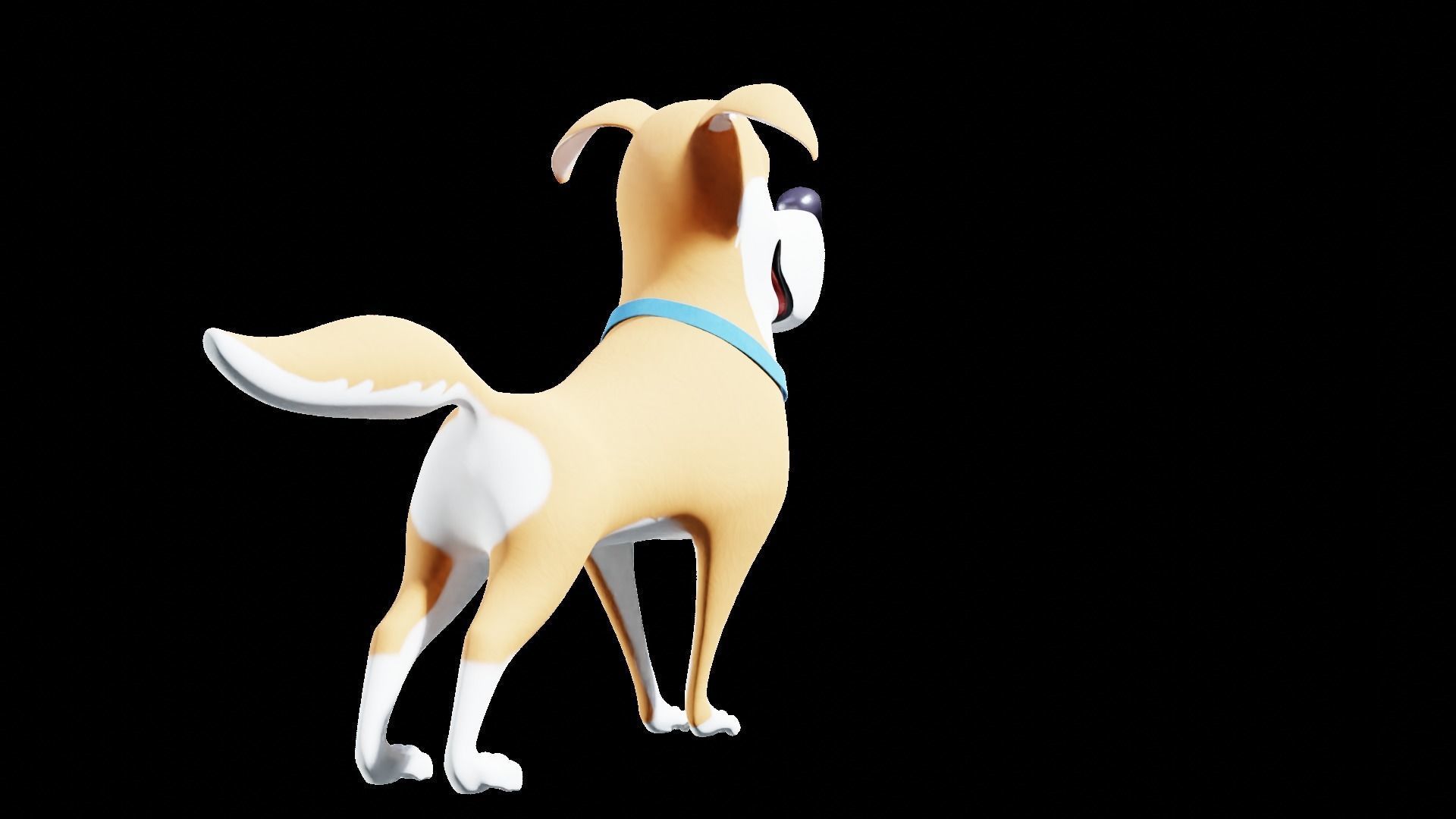 Cartoon dog Rigged Low-poly 3D model_25