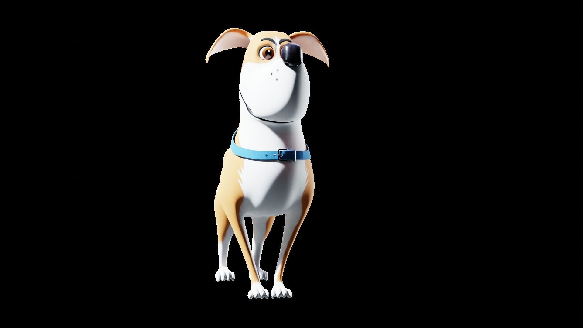 Cartoon dog Rigged Low-poly 3D model_22
