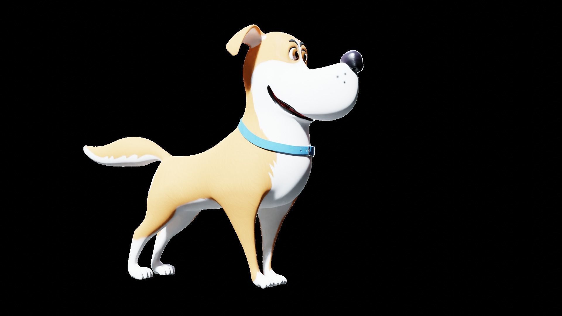 Cartoon dog Rigged Low-poly 3D model_23