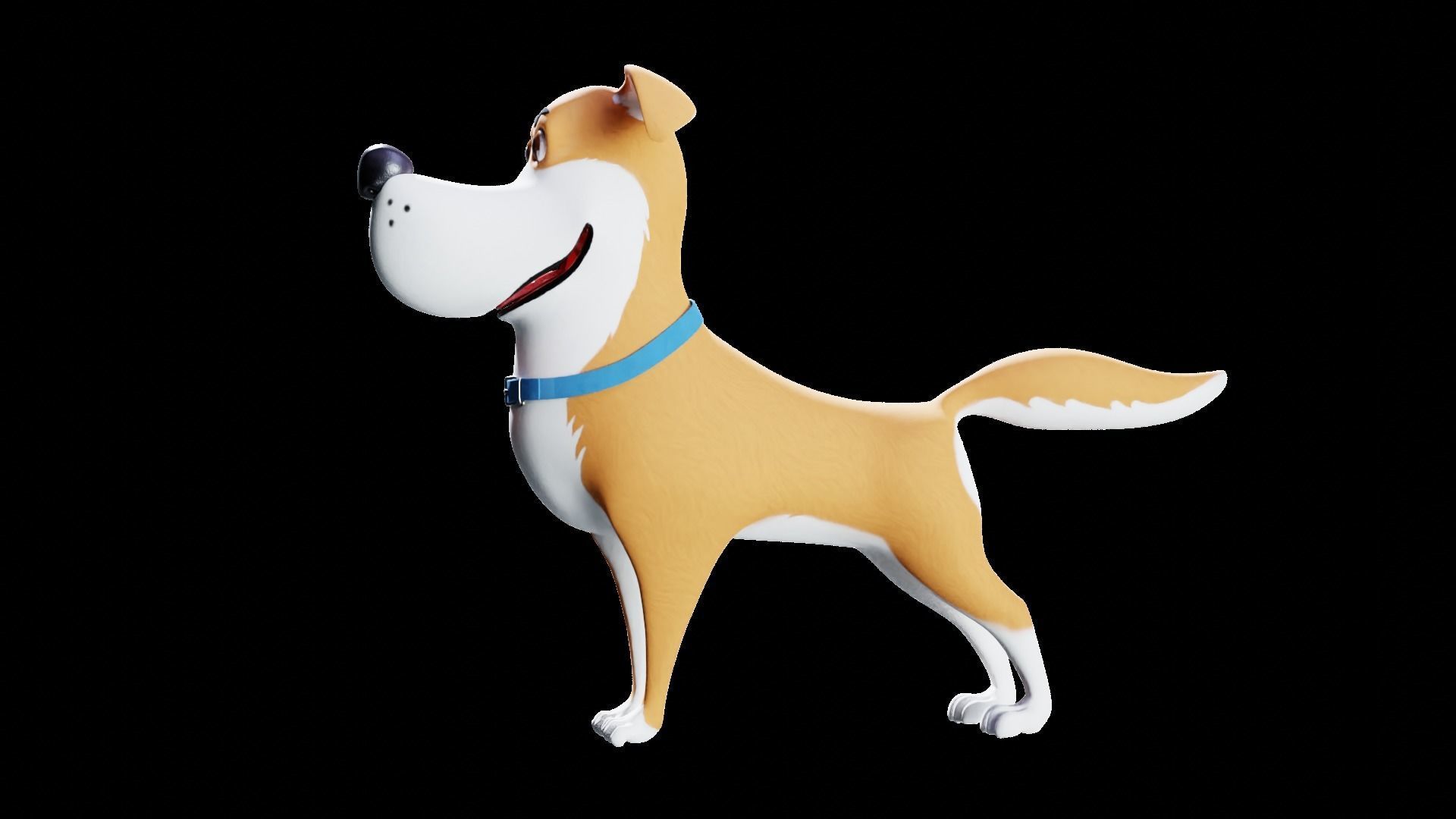 Cartoon dog Rigged Low-poly 3D model_28