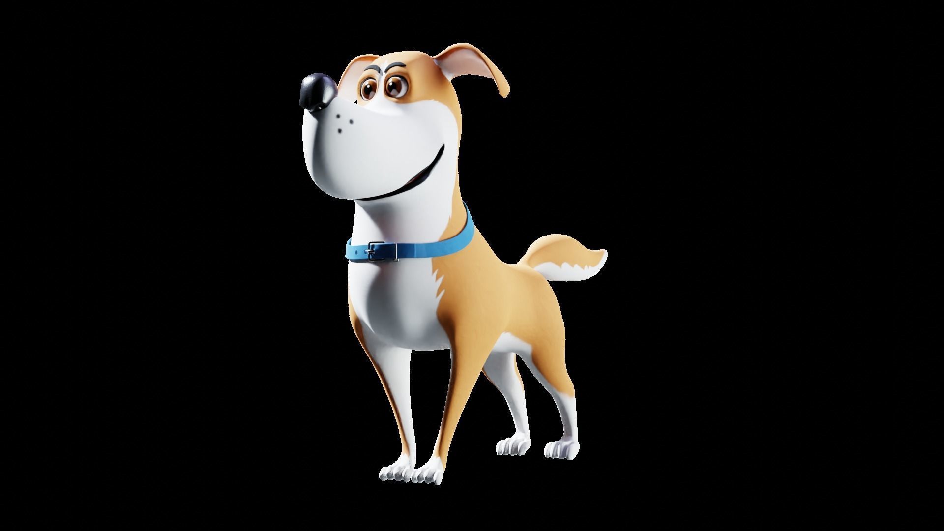 Cartoon dog Rigged Low-poly 3D model_21