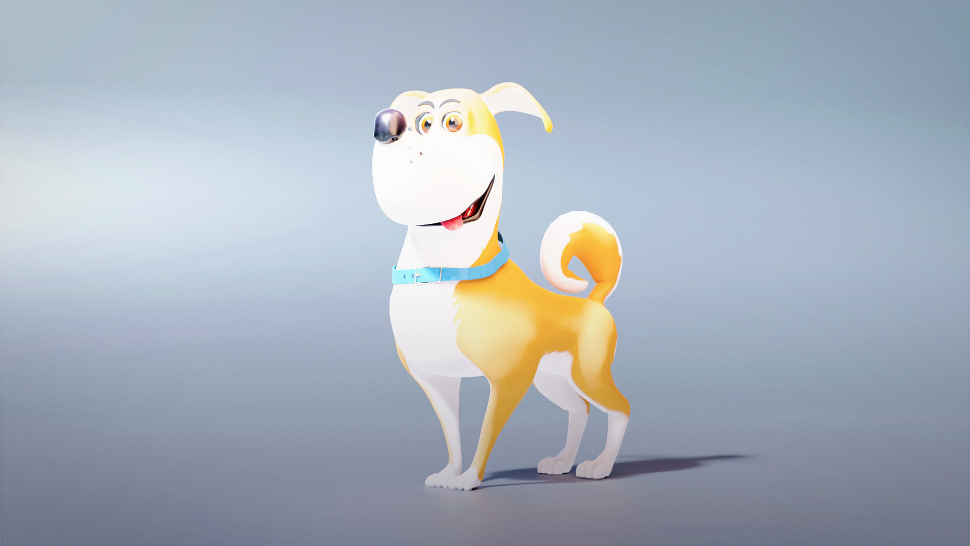 Cartoon dog Rigged Low-poly 3D model_6
