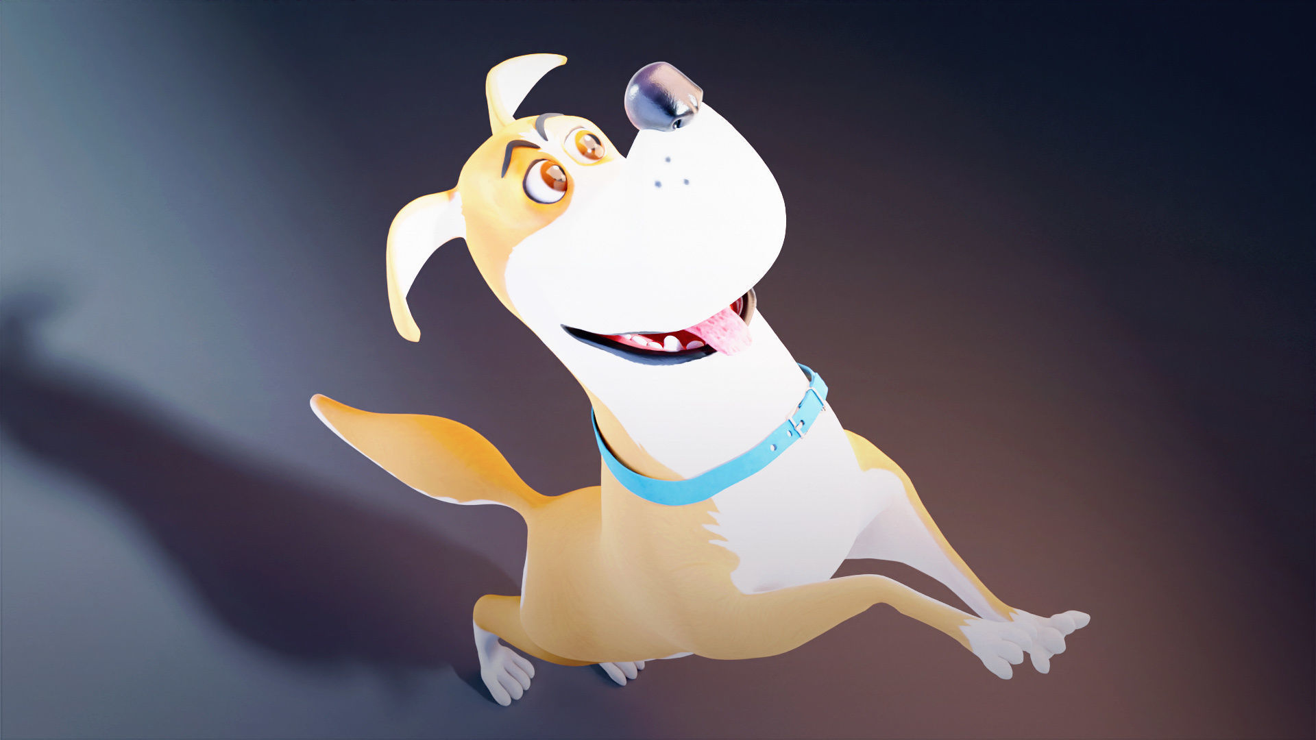 Cartoon dog Rigged Low-poly 3D model_1
