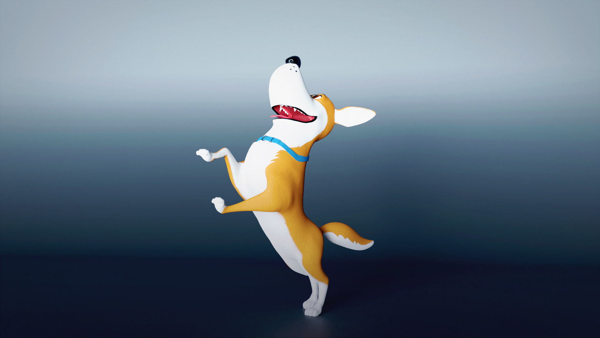 Cartoon dog Rigged Low-poly 3D model_5