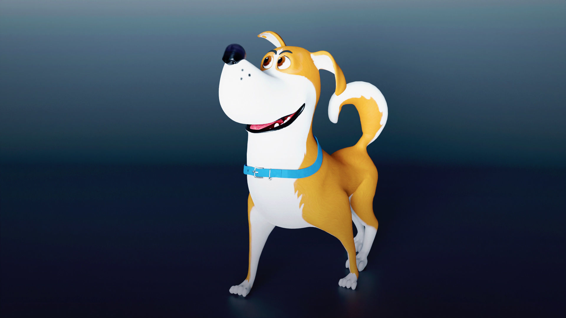 Cartoon dog Rigged Low-poly 3D model_12