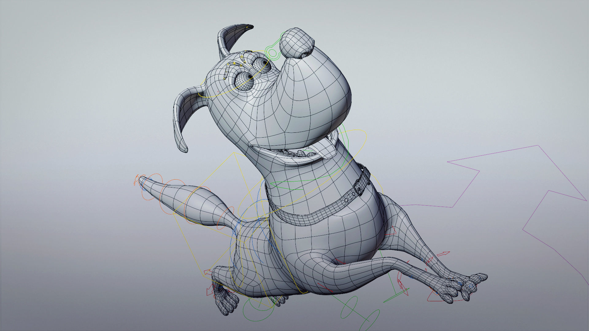 Cartoon dog Rigged Low-poly 3D model_19