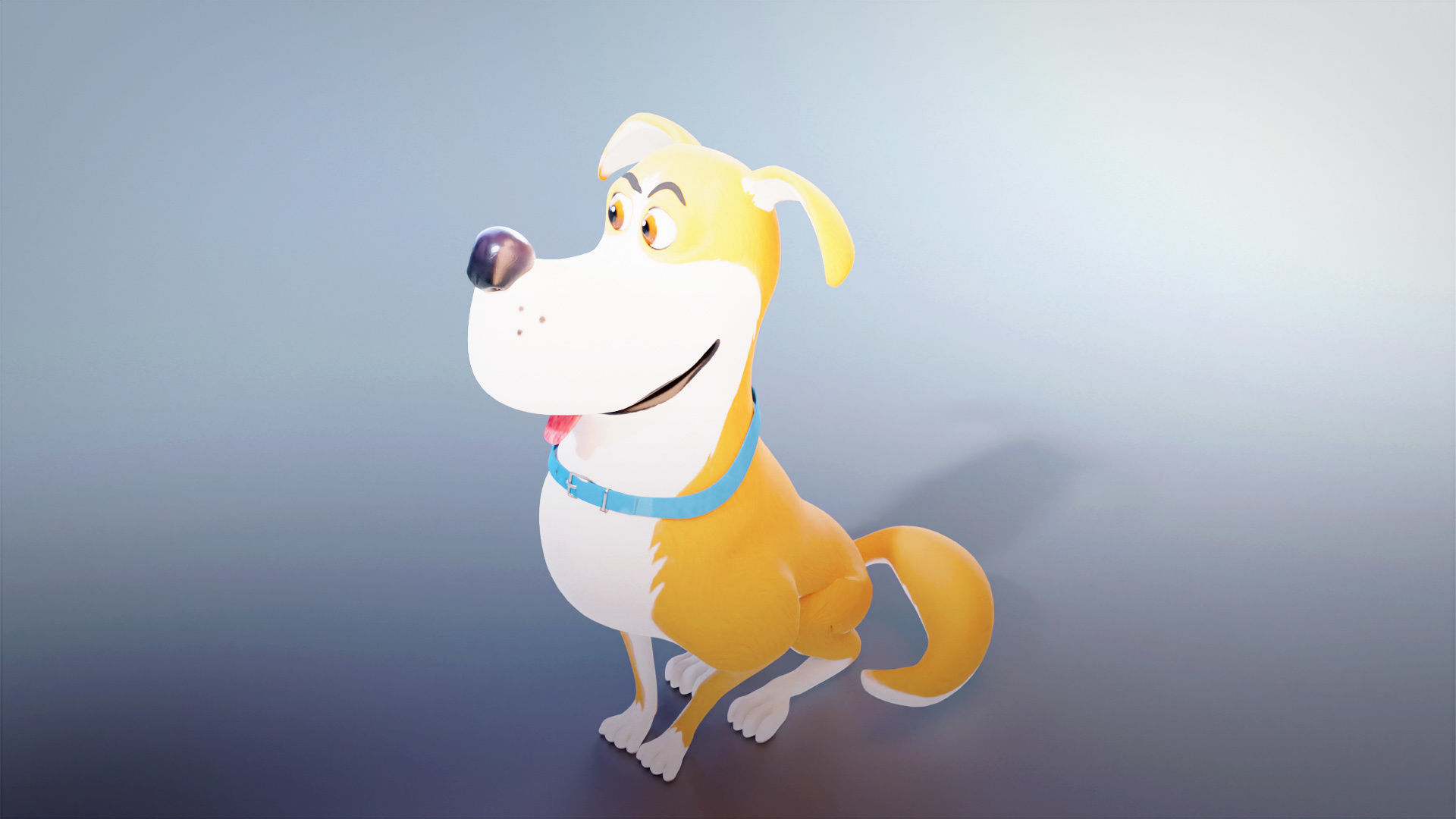 Cartoon dog Rigged Low-poly 3D model_11
