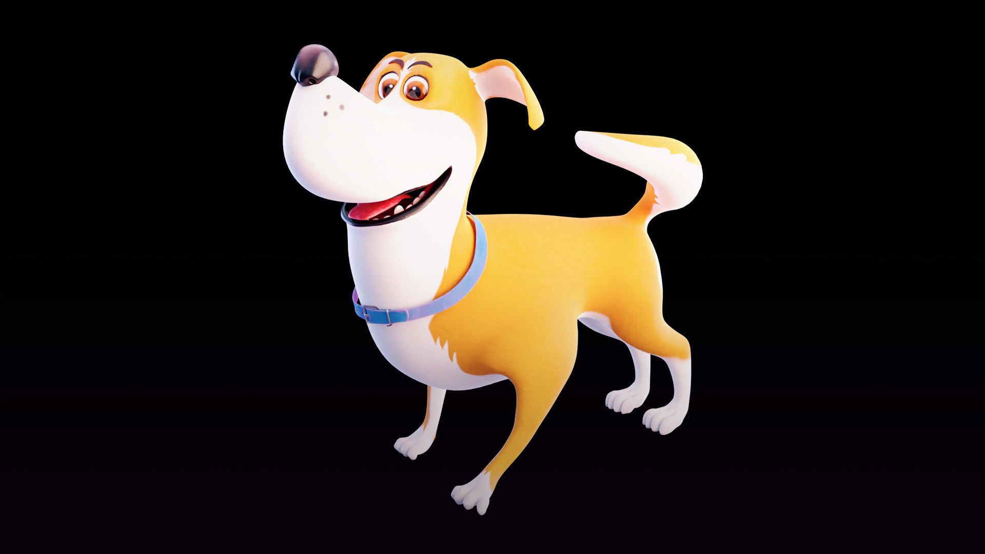 Cartoon dog Rigged Low-poly 3D model_2