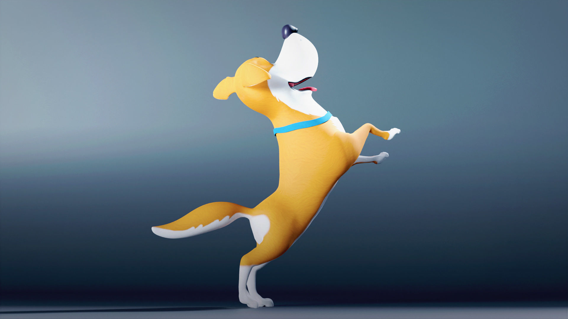 Cartoon dog Rigged Low-poly 3D model_9