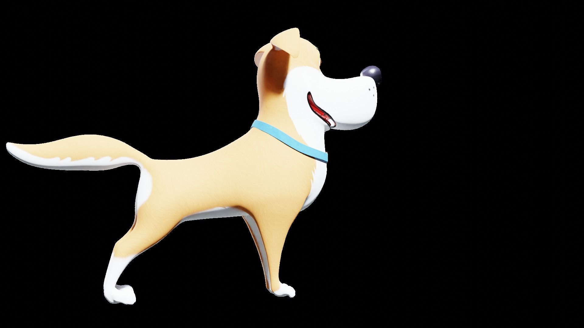 Cartoon dog Rigged Low-poly 3D model_24