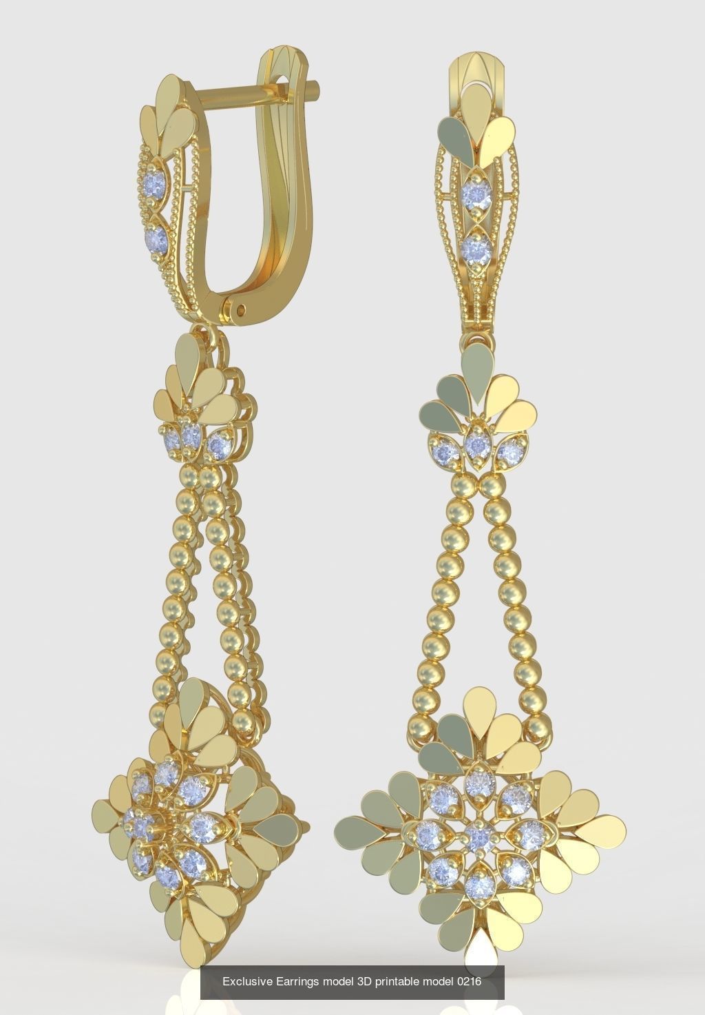 Ring Bracelet Earring and Pendant Set 3D printable model 0046 3D Model Collection_7