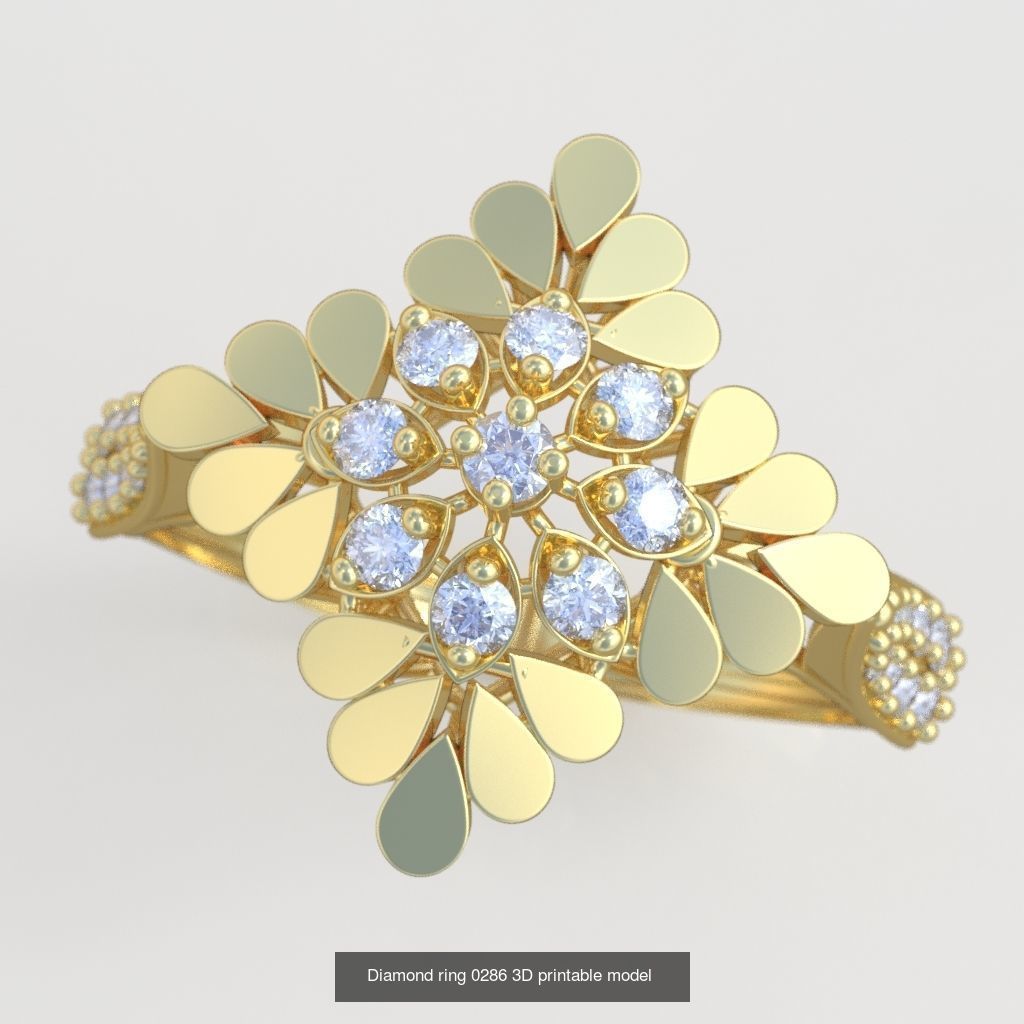 Ring Bracelet Earring and Pendant Set 3D printable model 0046 3D Model Collection_8