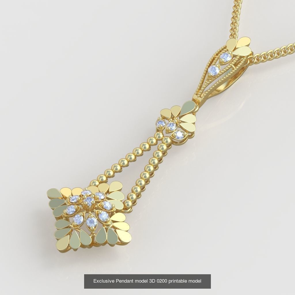 Ring Bracelet Earring and Pendant Set 3D printable model 0046 3D Model Collection_6