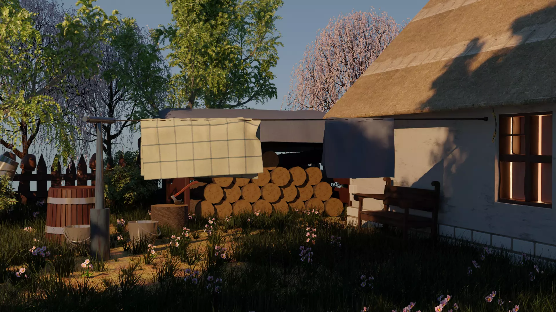 Yard in the village 3D model_0