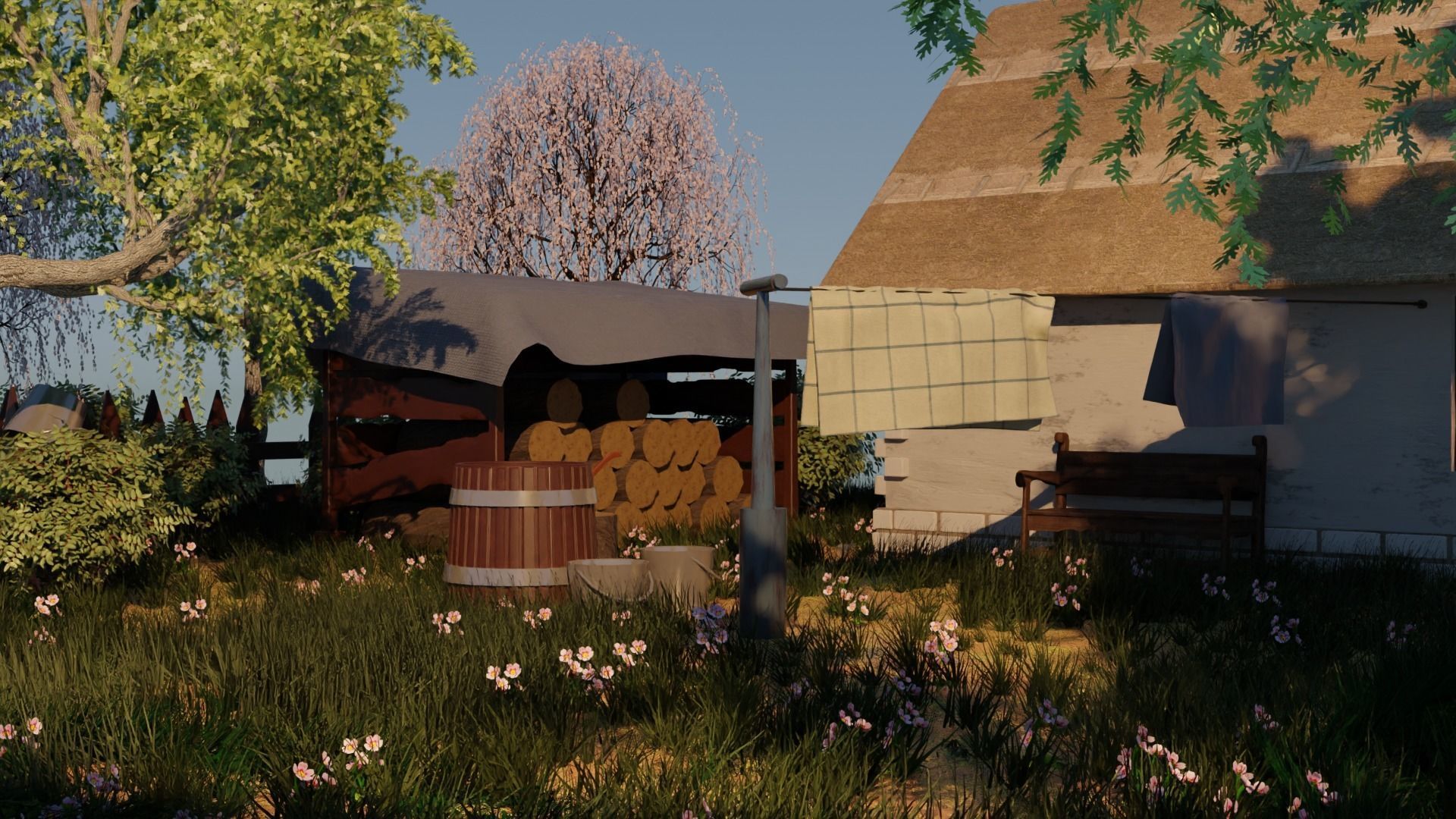 Yard in the village 3D model_3