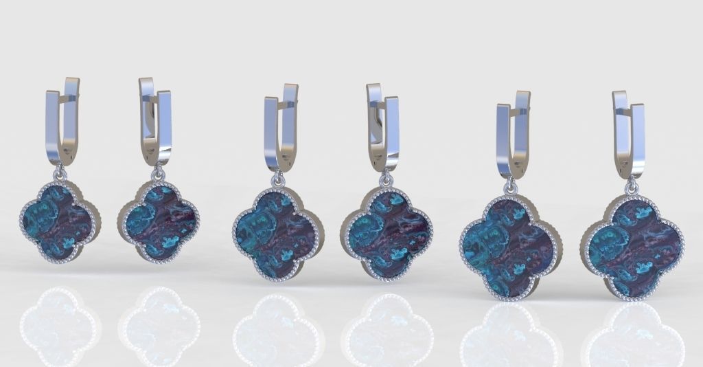 Earrings model 3D printable model 0217-12 3D print model_3