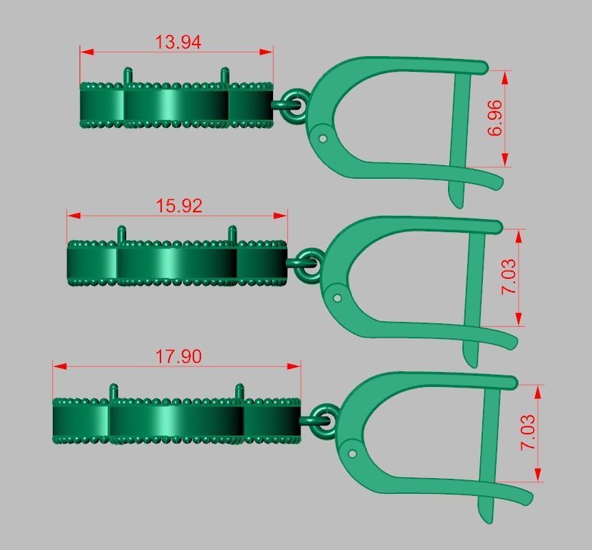 Earrings model 3D printable model 0217-12 3D print model_9