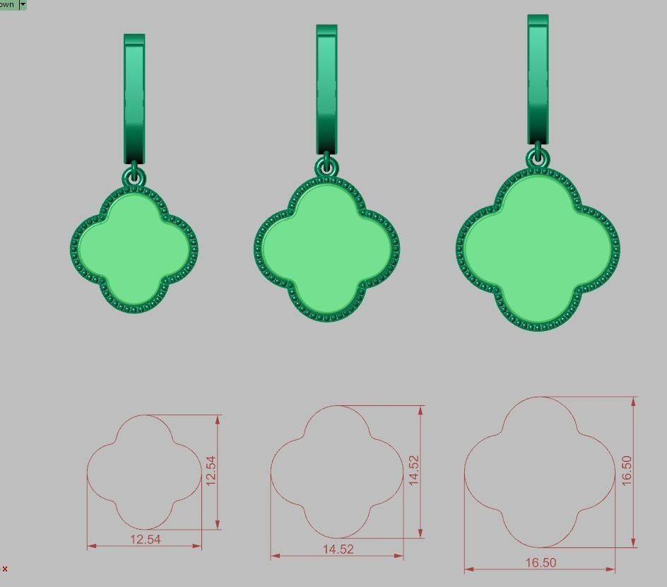 Earrings model 3D printable model 0217-12 3D print model_15