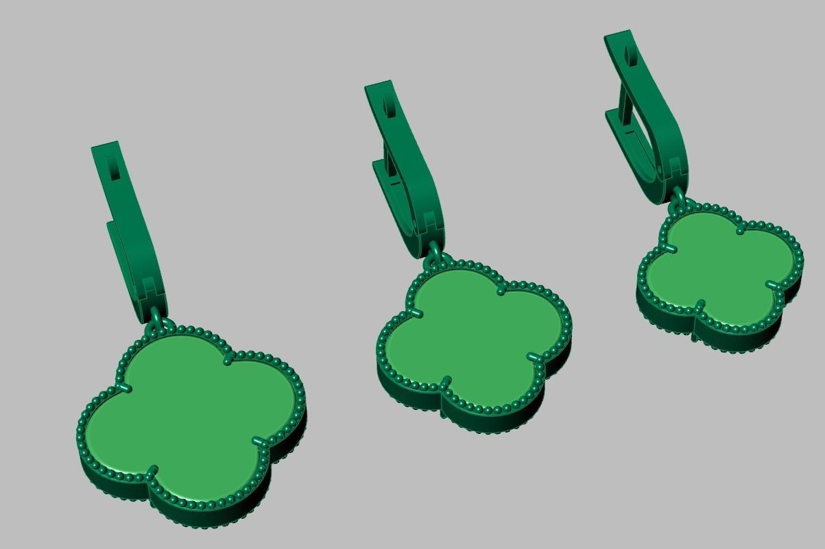 Earrings model 3D printable model 0217-12 3D print model_14
