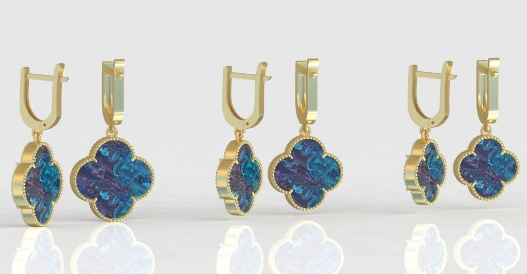 Earrings model 3D printable model 0217-12 3D print model_4