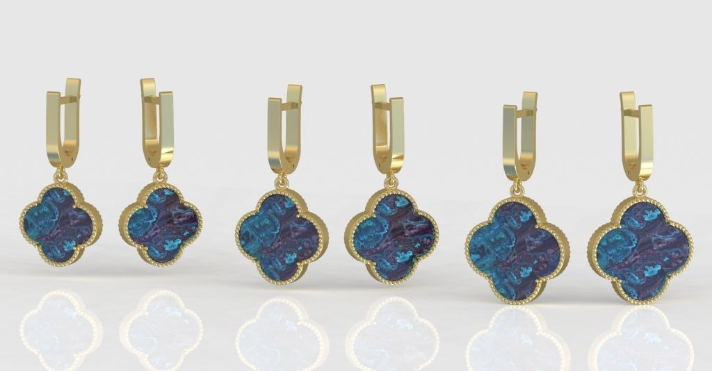 Earrings model 3D printable model 0217-12 3D print model_2