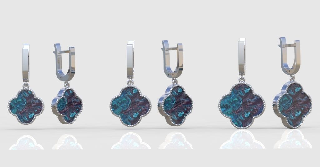 Earrings model 3D printable model 0217-12 3D print model_1