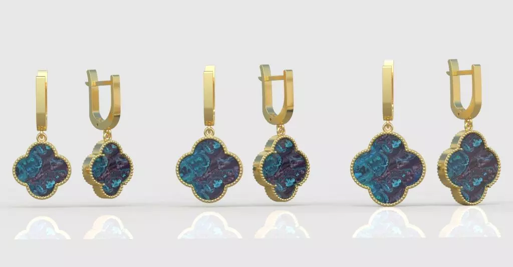 Earrings model 3D printable model 0217-12 3D print model_0