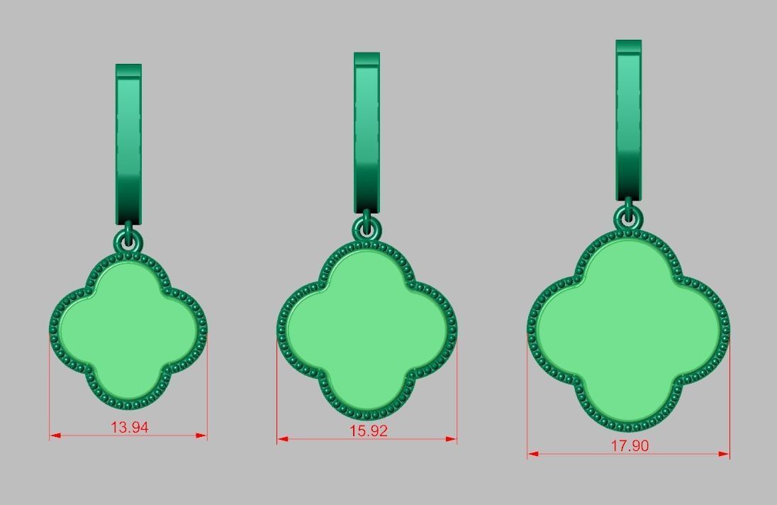 Earrings model 3D printable model 0217-12 3D print model_8