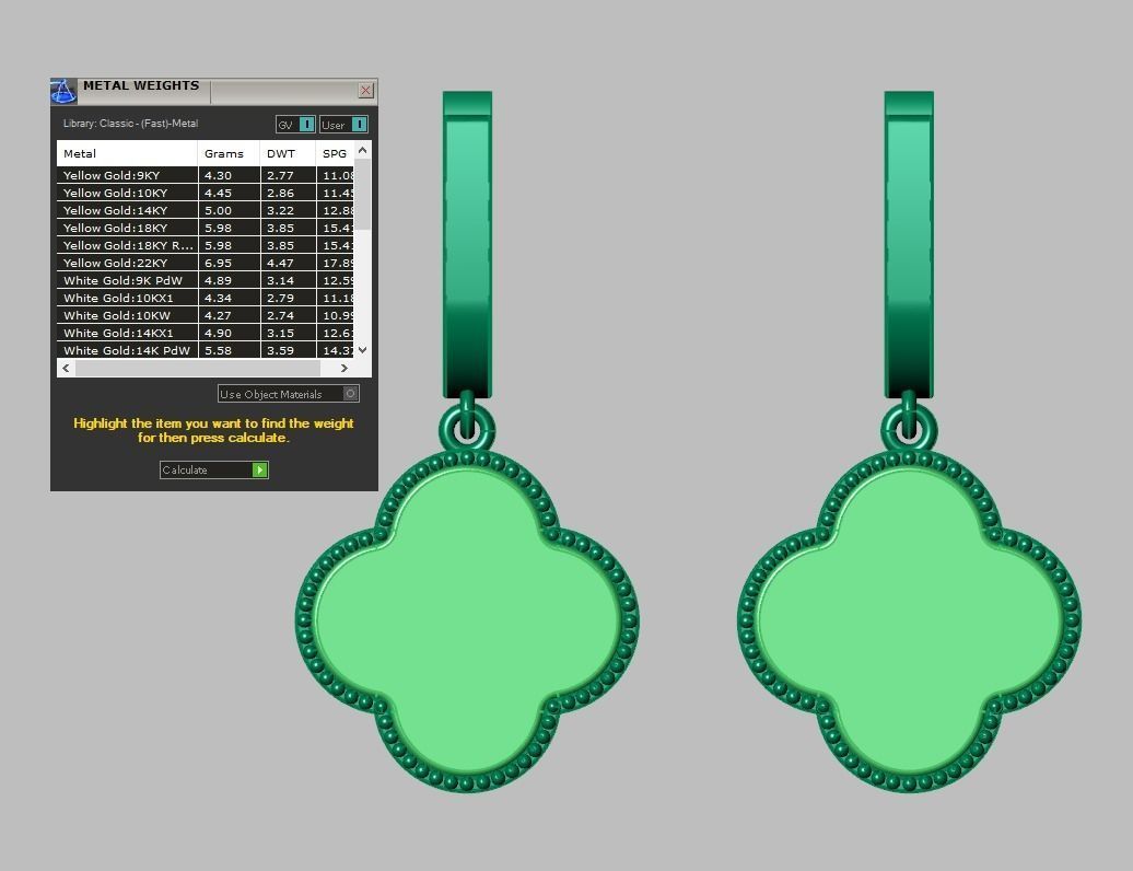 Earrings model 3D printable model 0217-12 3D print model_11