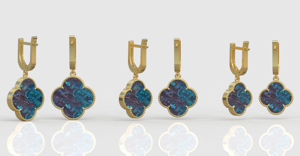 Earrings model 3D printable model 0217-12 3D print model_7