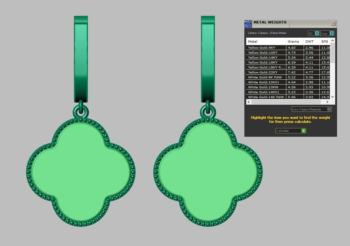 Earrings model 3D printable model 0217-12 3D print model_12